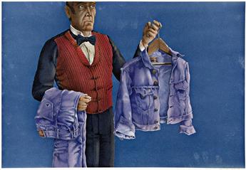 JEAN-MICHEL NICOLLET (1944-2015) The Butler presents the Canadian Tuxedo.                                                                        